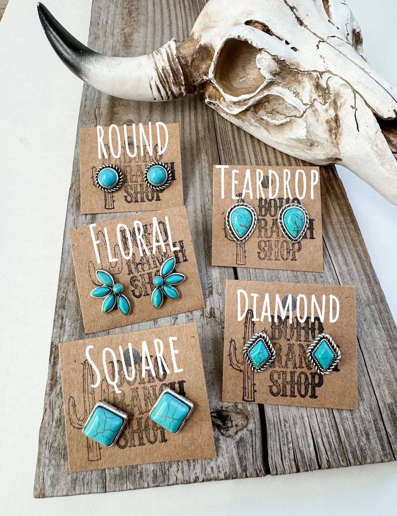 Western Turquoise Stud Earrings