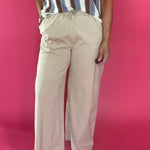 Wide Awake Drawstring Pants in Sand