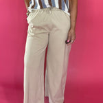 Wide Awake Drawstring Pants in Sand