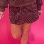 Wild Zebra Print Skirt in Brown Black