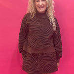 Wild Zebra Print Top in Brown Black