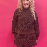 Wild Zebra Print Top in Brown Black