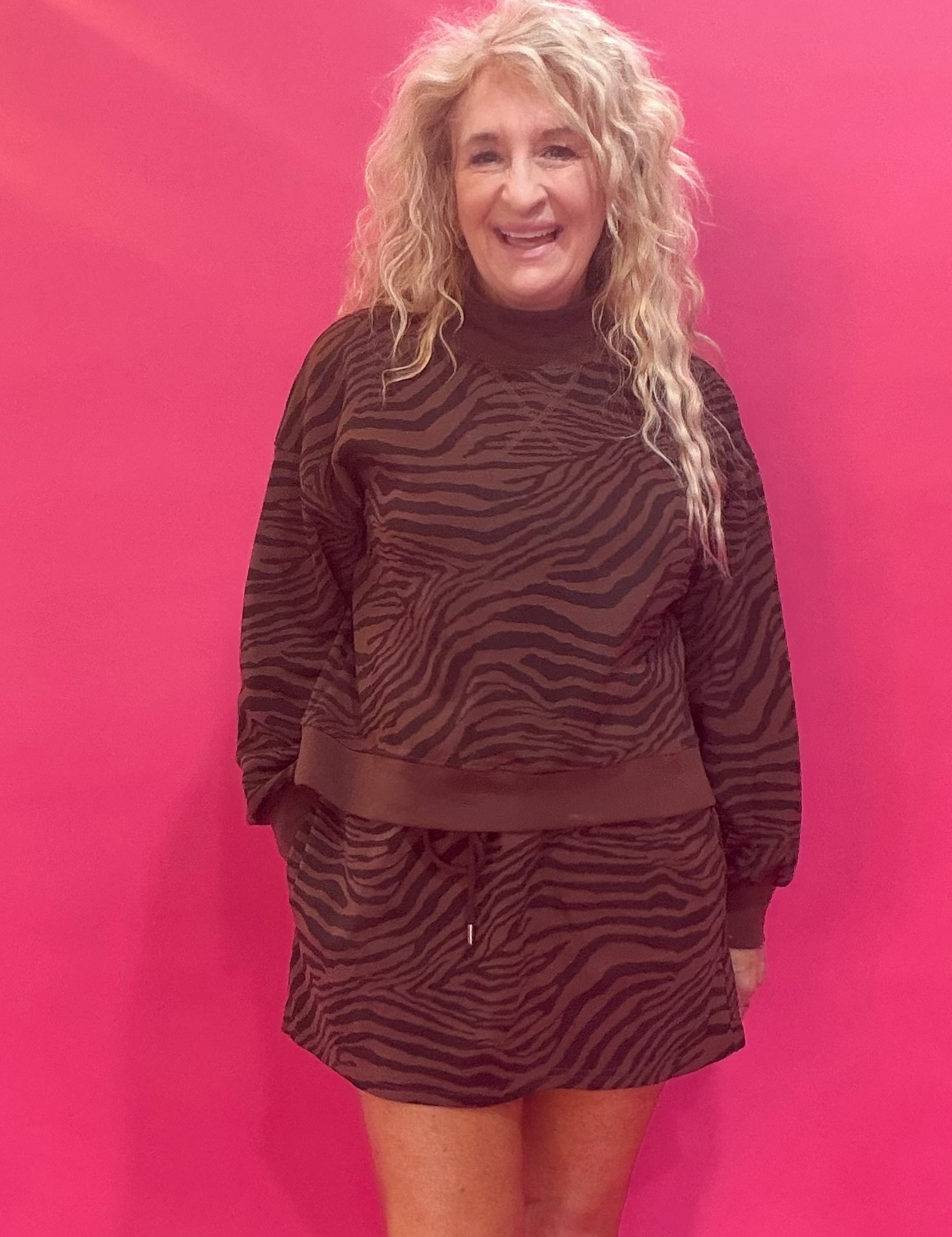 Wild Zebra Print Top in Brown Black