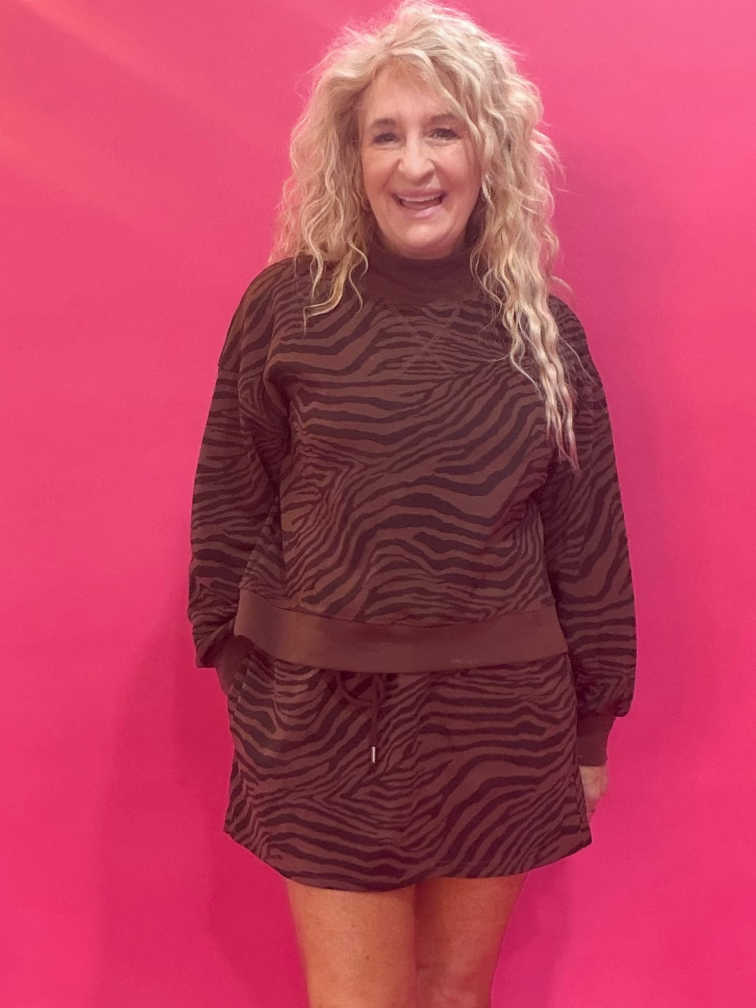 Wild Zebra Print Top in Brown Black