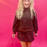 Wild Zebra Print Top in Brown Black