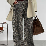 Wildly Chic Leopard Wide-Leg Pants