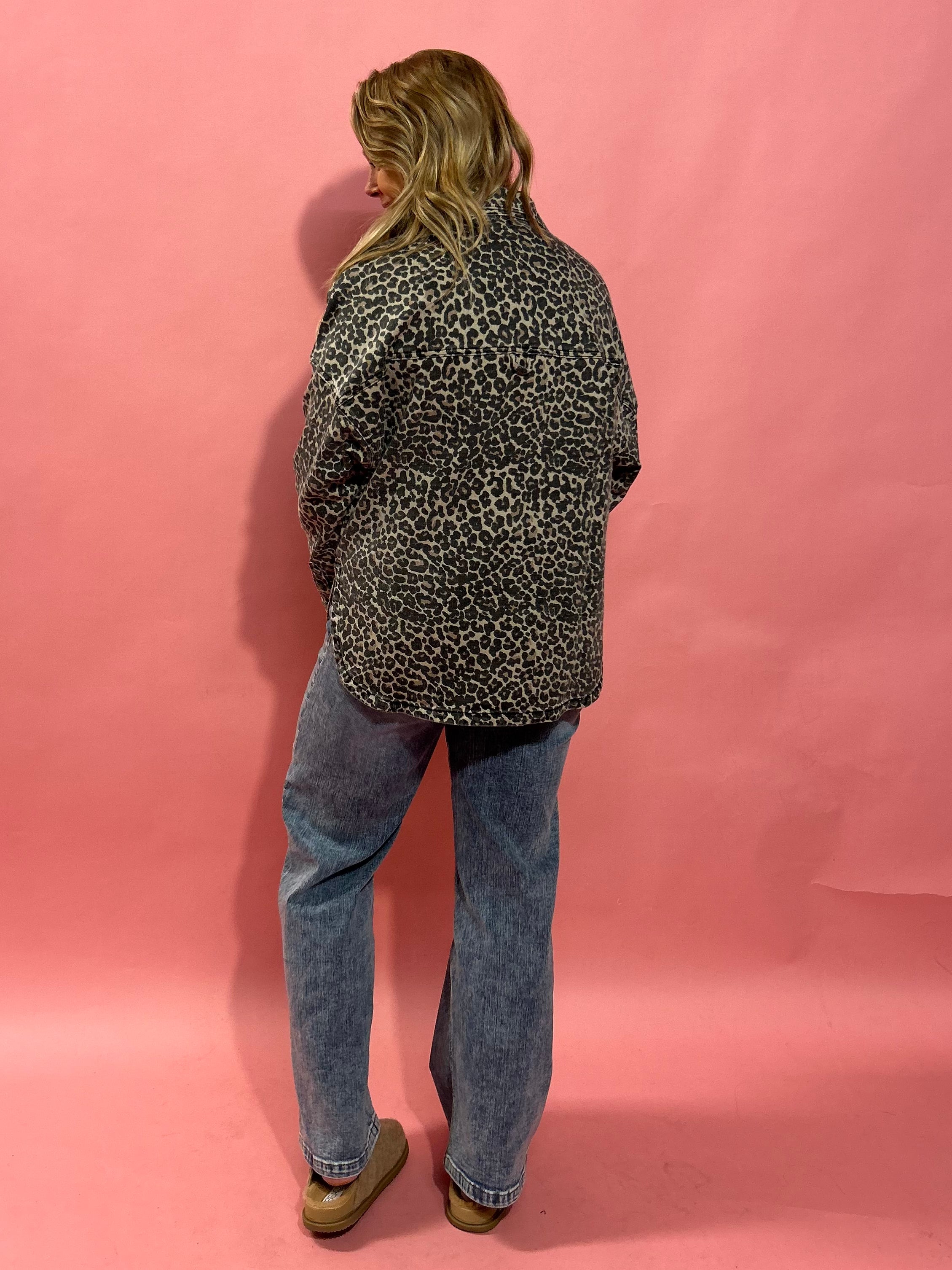 Woodlen Feels Leopard Print Denim Jacket