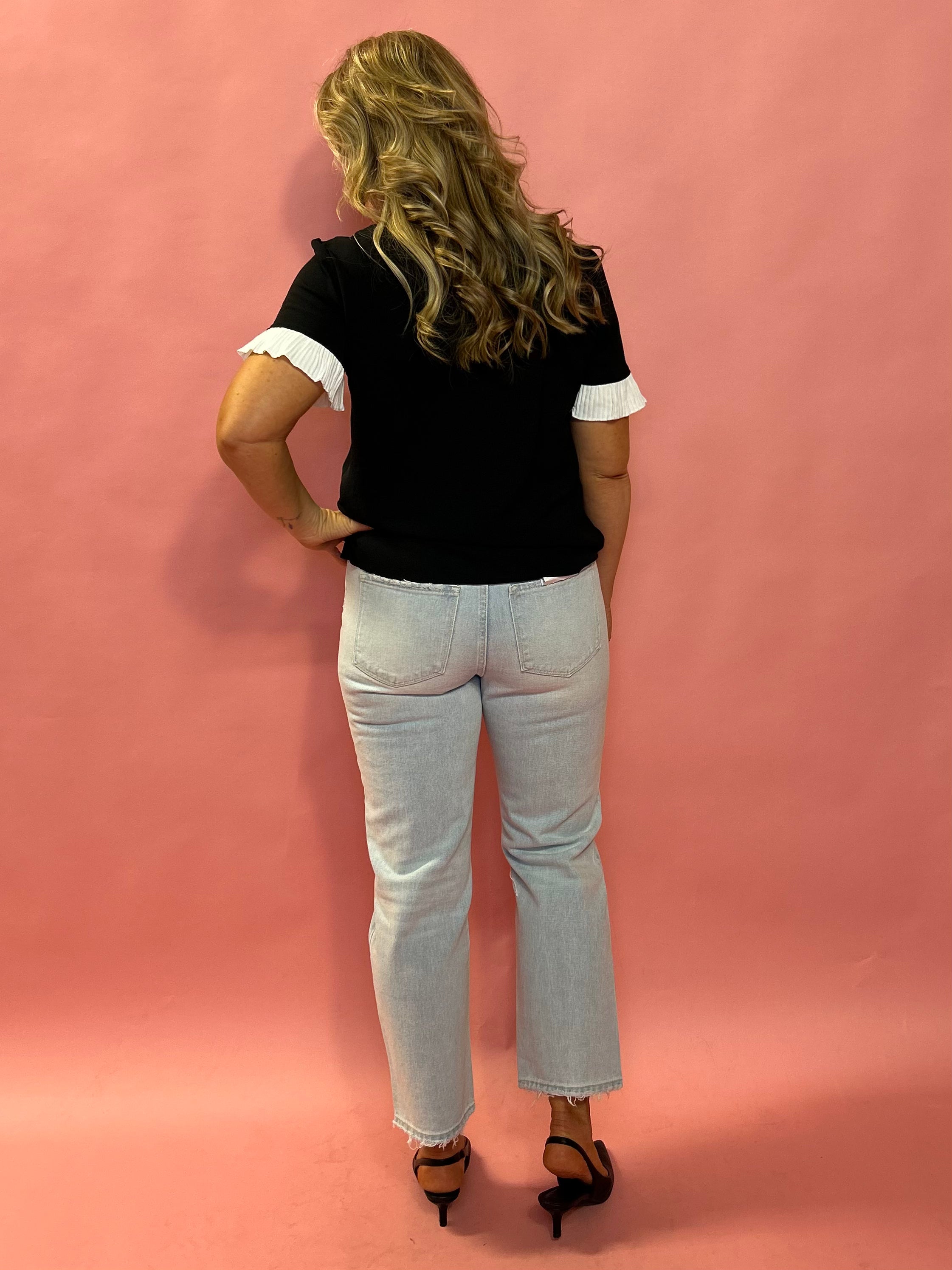 Wrenly High Rise Straight Cut Denim