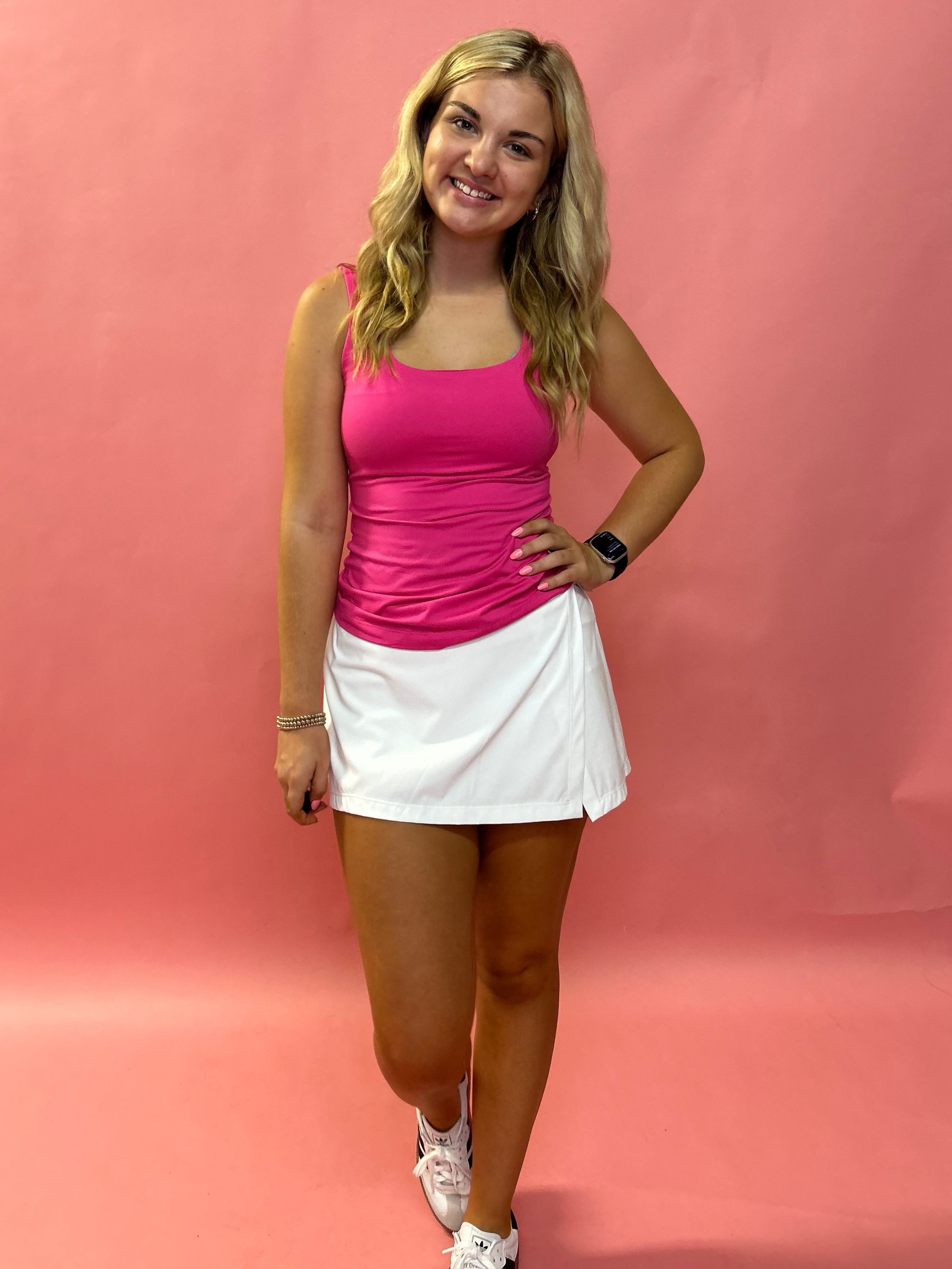 Your Favorite Square Neckline Tank Top in Sonic Pink