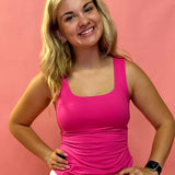 Your Favorite Square Neckline Tank Top in Sonic Pink