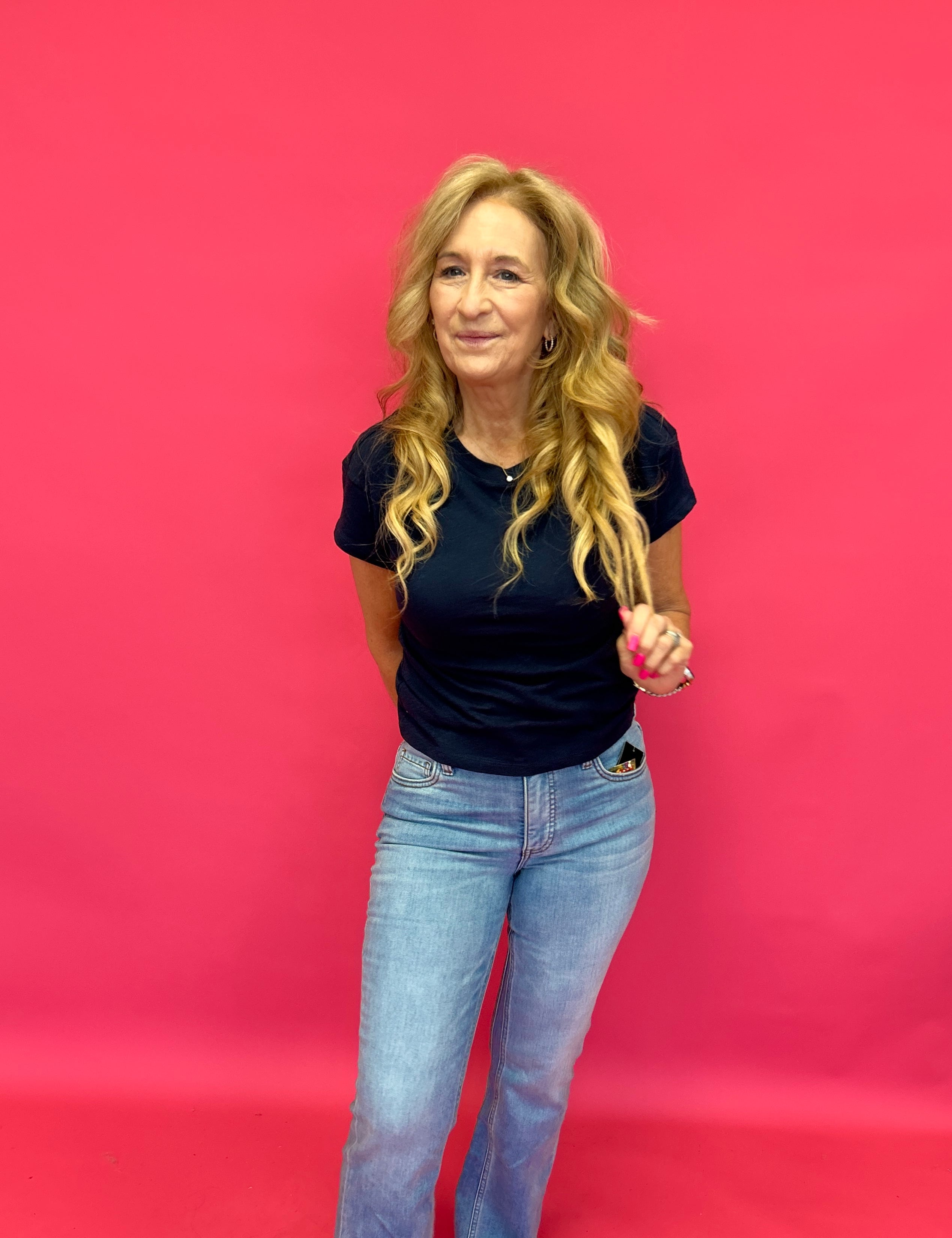 Kelsey High Rise Crop Flare in Medium Wash - Shabby 2 Chic Boutiques