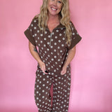 Zip & Go Polka Dot Knit Set in Brown