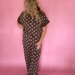 Zip & Go Polka Dot Knit Set in Brown