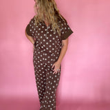 Zip & Go Polka Dot Knit Set in Brown