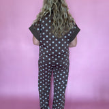 Zip & Go Polka Dot Knit Set in Brown