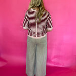 Zipper Front Wide Leg Trousers in Hazelnut
