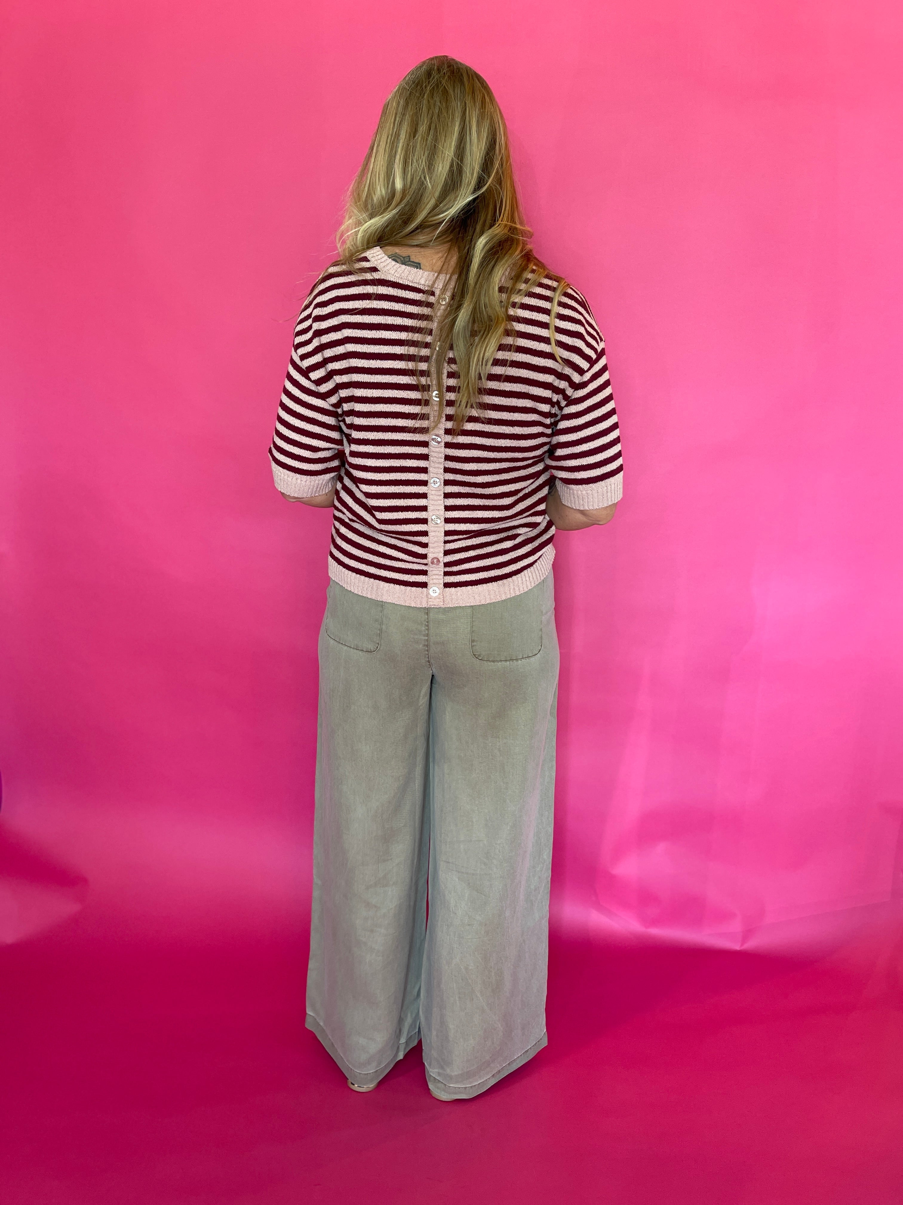 Zipper Front Wide Leg Trousers in Hazelnut