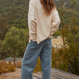 Elouise Knit Oversized Pullover Sweater in Oatmeal