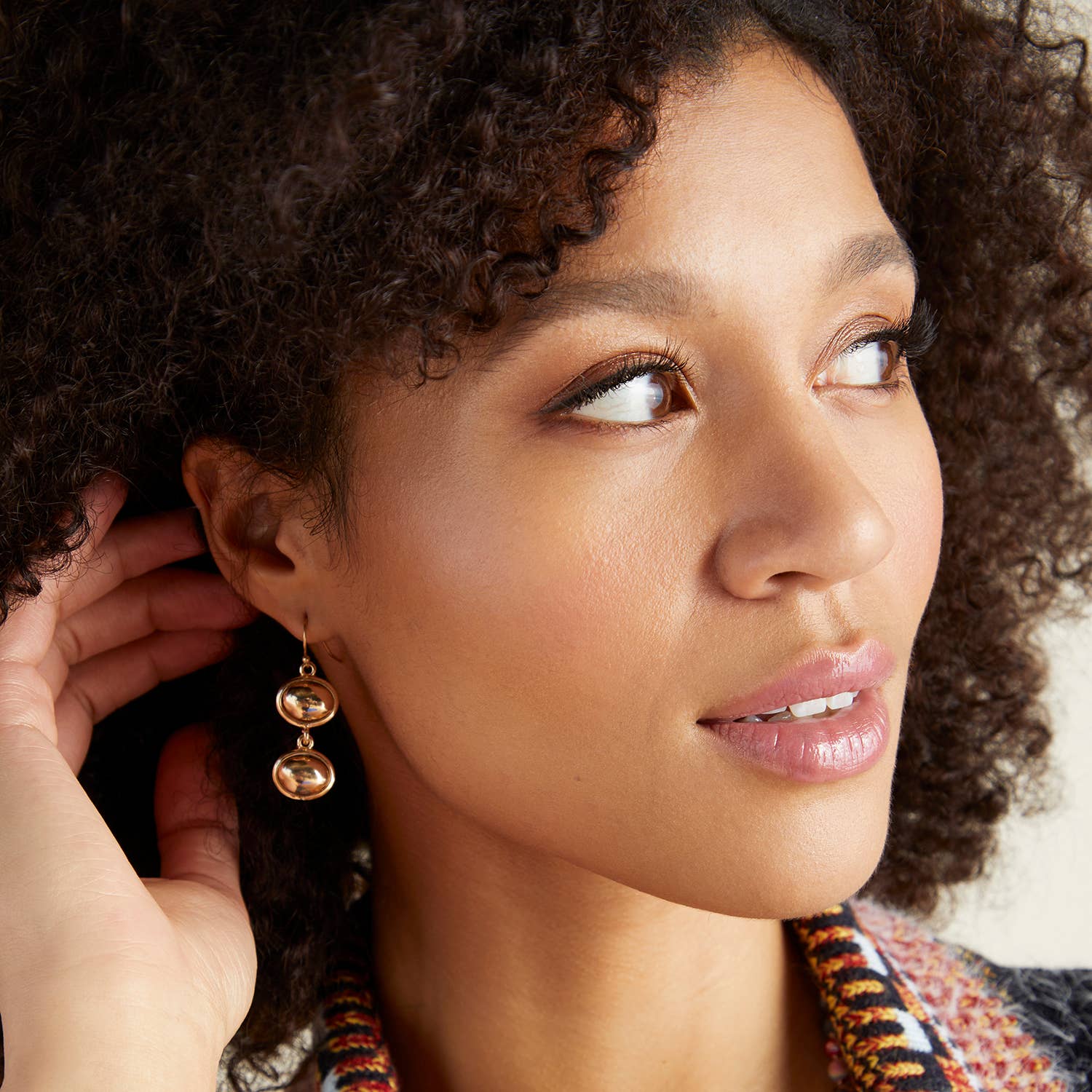 Double Dome Dangle Earrings - Gold: Gold