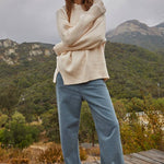 Elouise Knit Oversized Pullover Sweater in Oatmeal