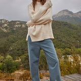 Elouise Knit Oversized Pullover Sweater in Oatmeal