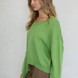 Chloe Cozy V-Neck Sweater in Pink