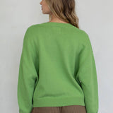 Chloe Cozy V-Neck Sweater in Pink