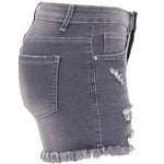 Summer Edge High-Rise Denim Shorts in Grey