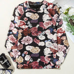 Rose Whimsy: Mesh Floral Mock Neck Top