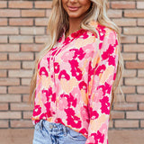 Floral Flourish Button Down Blouse