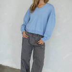 Chloe Cozy V-Neck Sweater in Pink