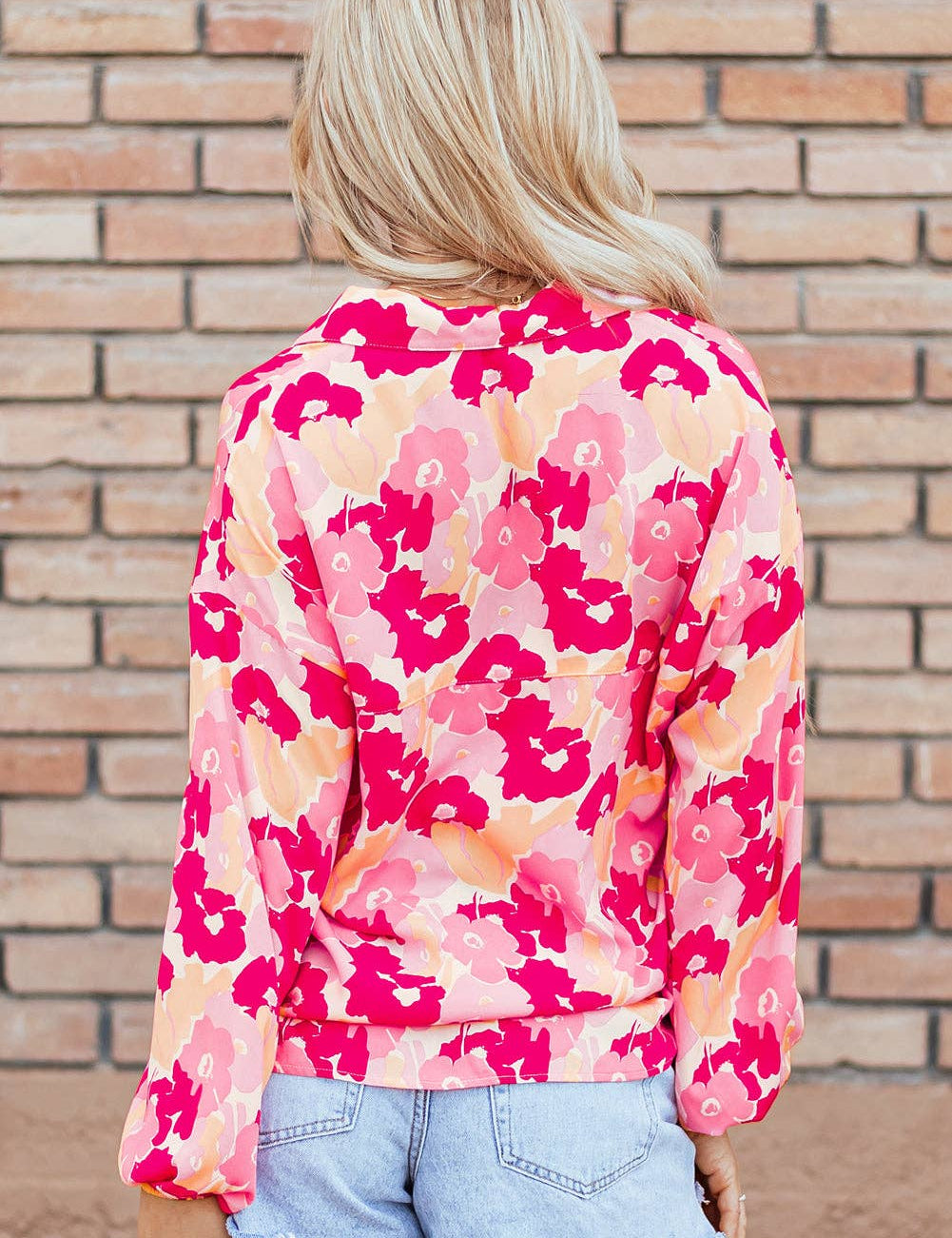 Floral Flourish Button Down Blouse