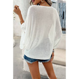 Effortless Flow: V-Neck Kimono Sleeve Knit Top