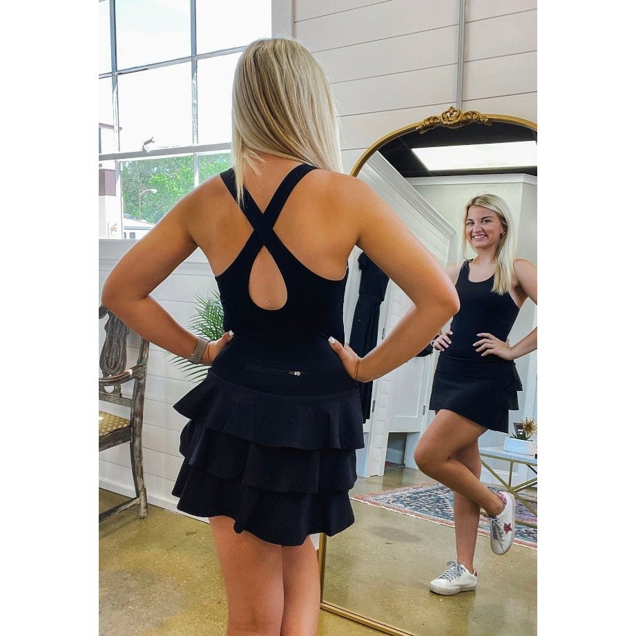 Essential Active Tank Dress with Back Ruffle