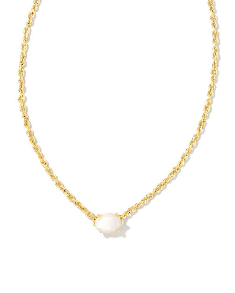 Cailin Gold Pendant Necklace in Ivory Mother-of-Pearl