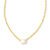 Cailin Gold Pendant Necklace in Ivory Mother-of-Pearl