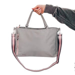 Nina Nylon Organizer Tote Bag in Gray