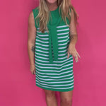Country Club Charm Striped Sweater Dress