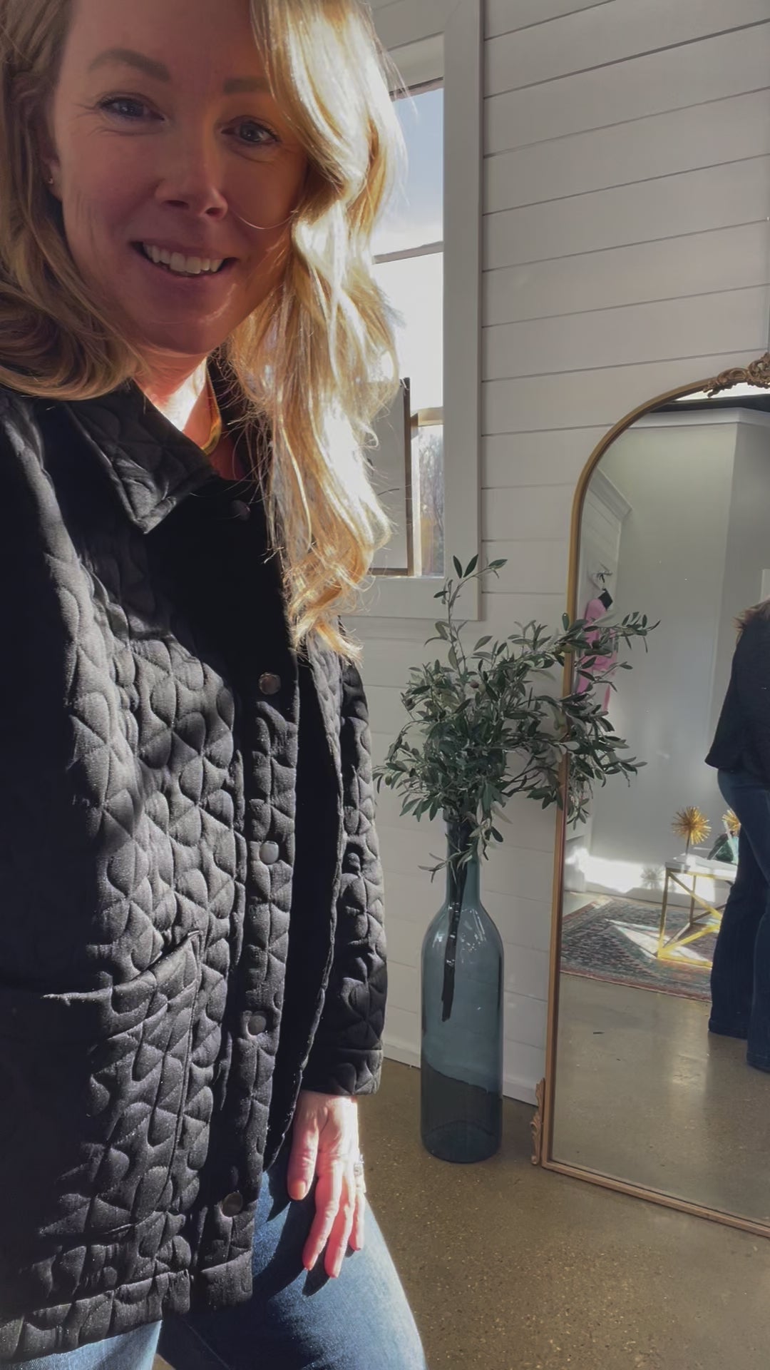 Aaronson Quilted Knit Jacket in Black