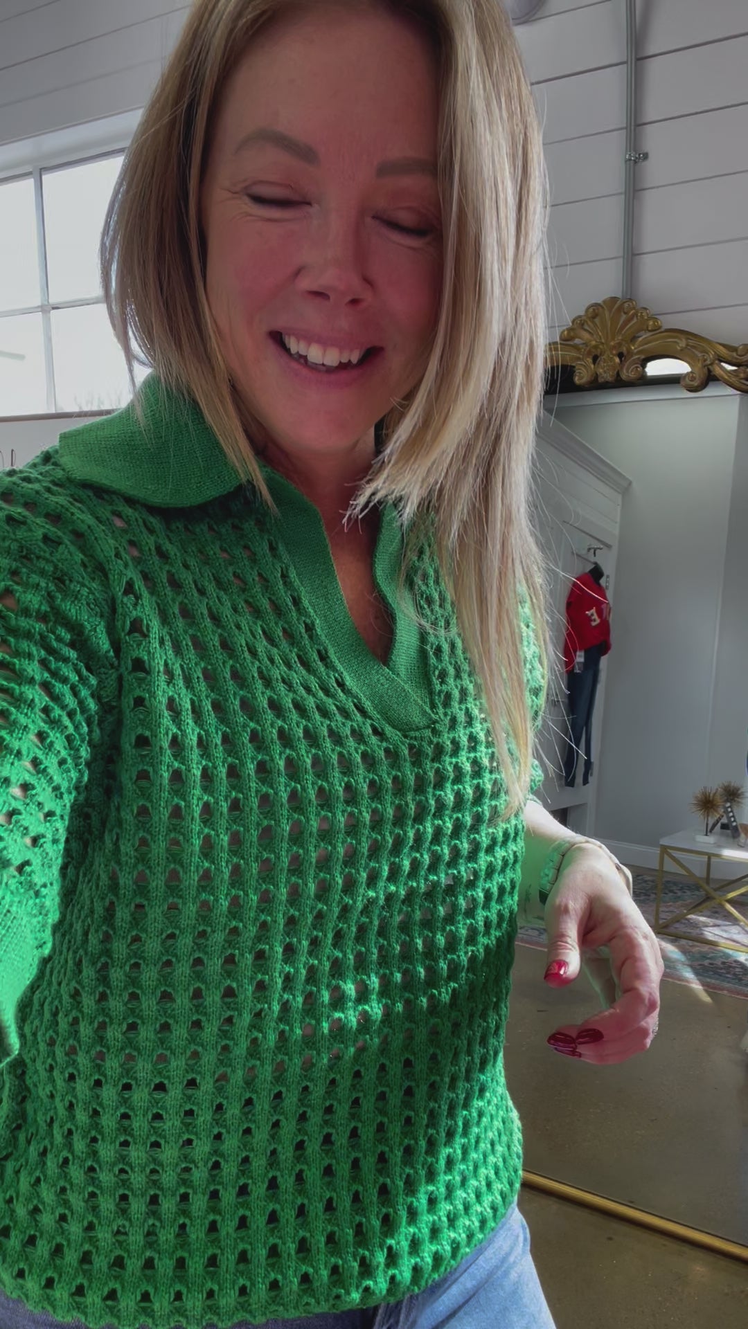 Coming With You V-Neck Sweater in Green