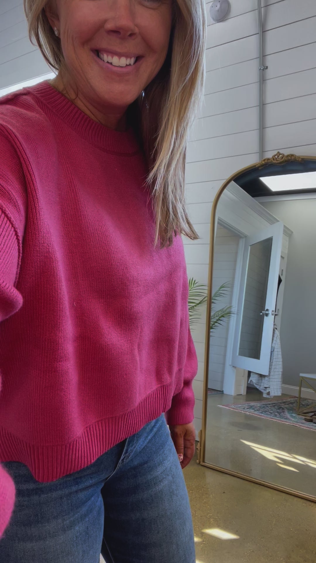 Caroline Knit Sweater in Berry