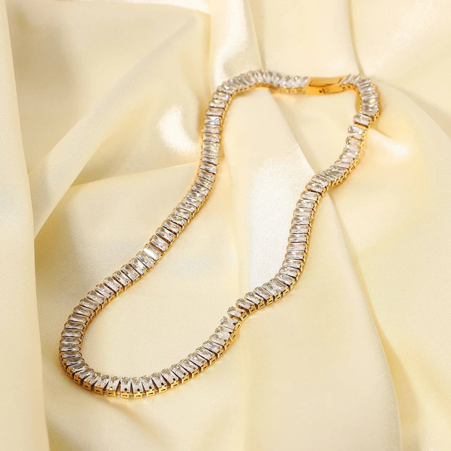 Baroness 18k Gold Plated CZ Necklace