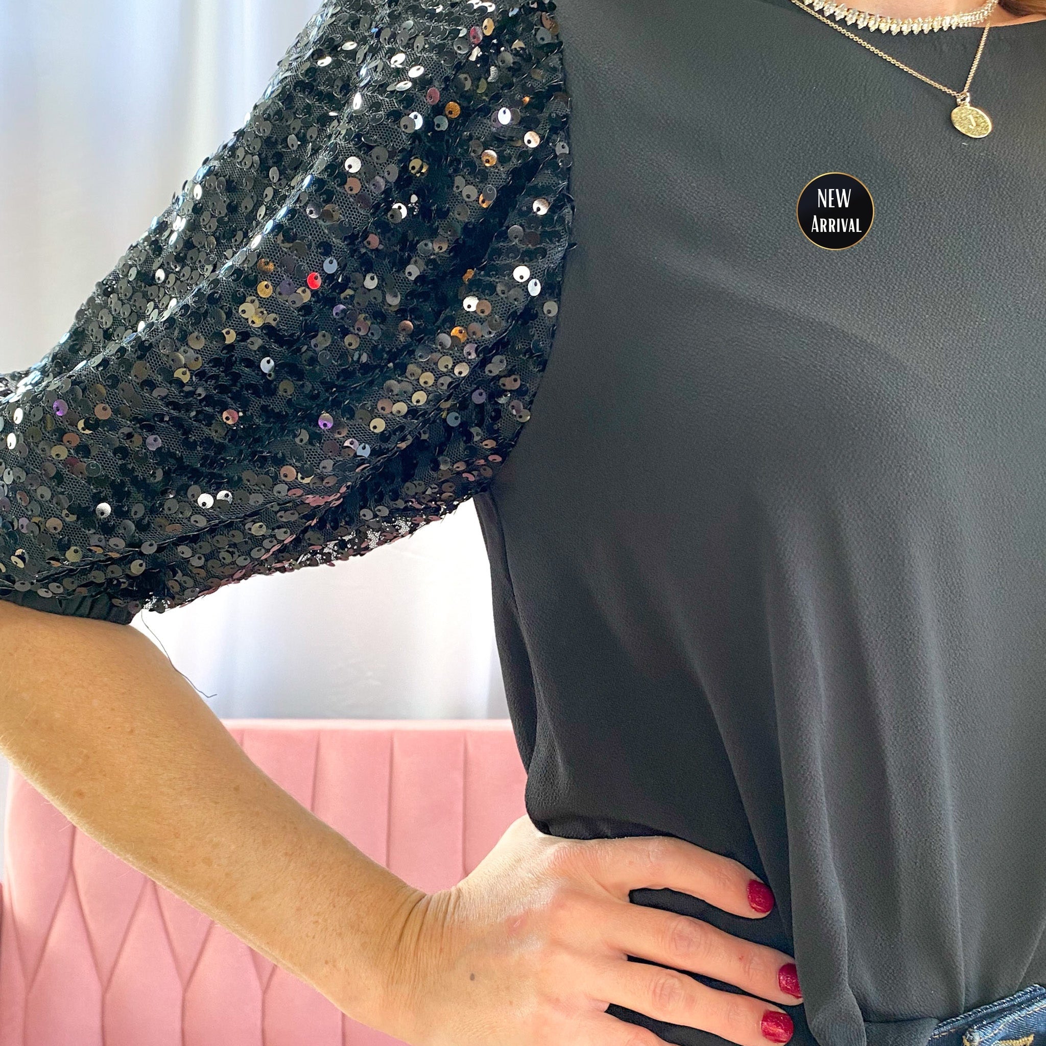 From a Dream Sequin Top in Black-Shabby 2 Chic Boutiques