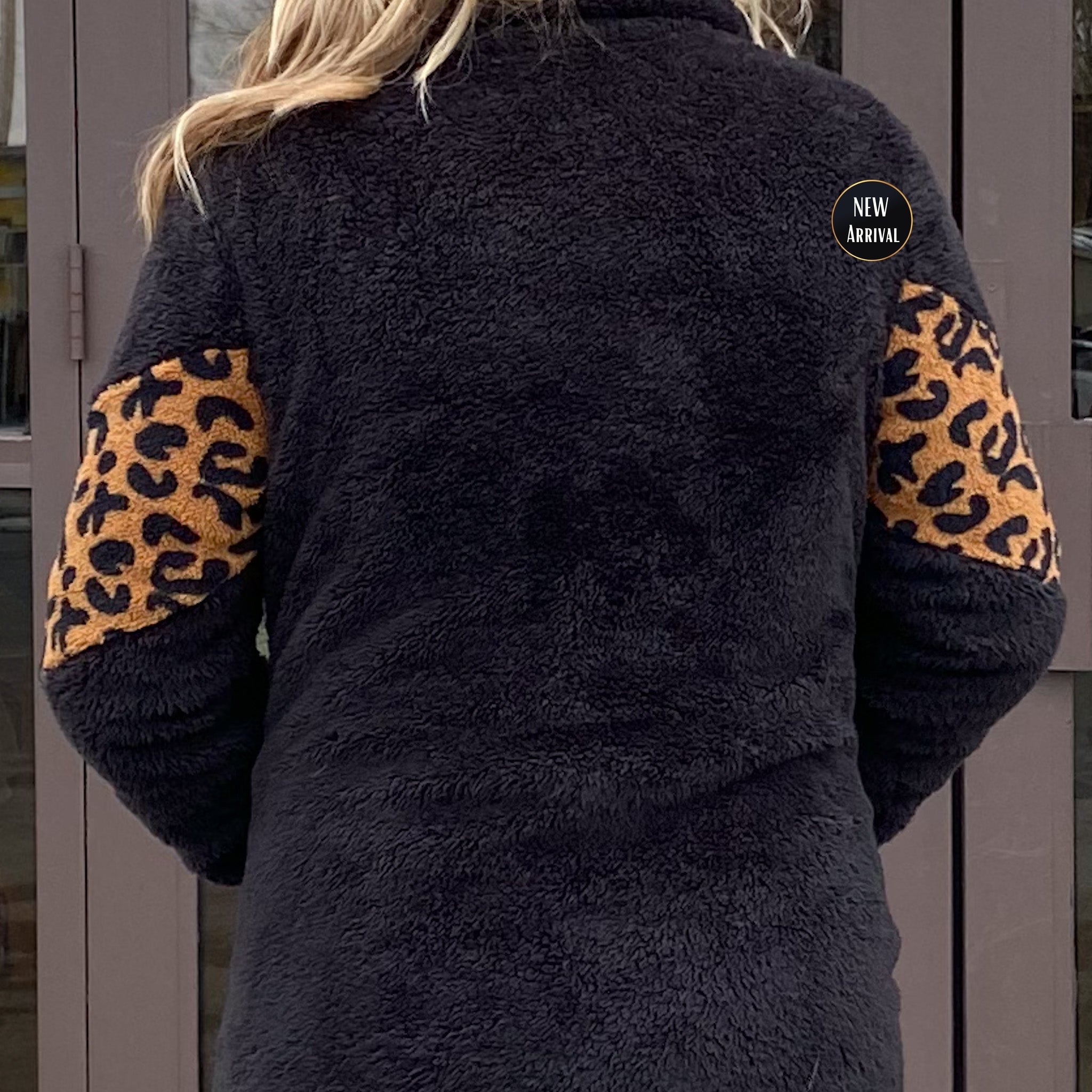 Fall Ready Leopard Print Sherpa Jacket