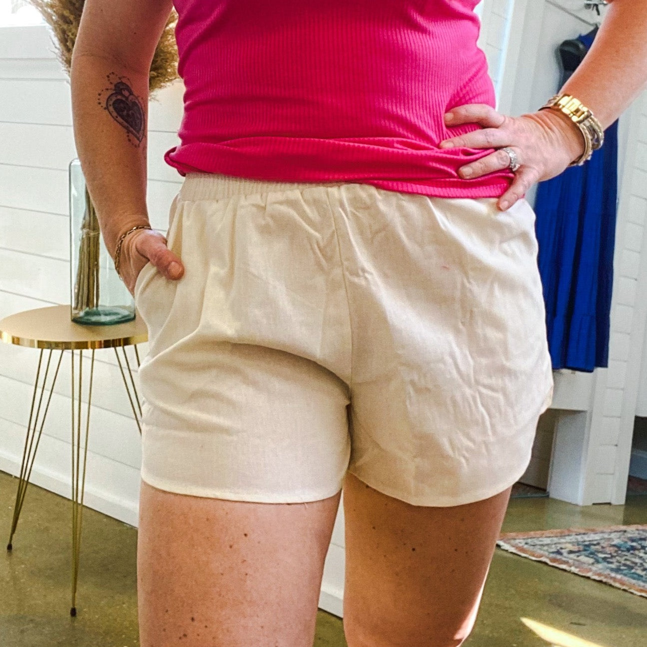 Infinity Cotton Shorts in Taupe