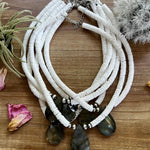 White Shell Choker and Navajo Necklace