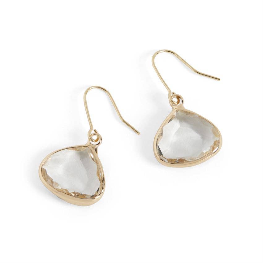 Dew Drop Earrings - Clear/Gold: Clear