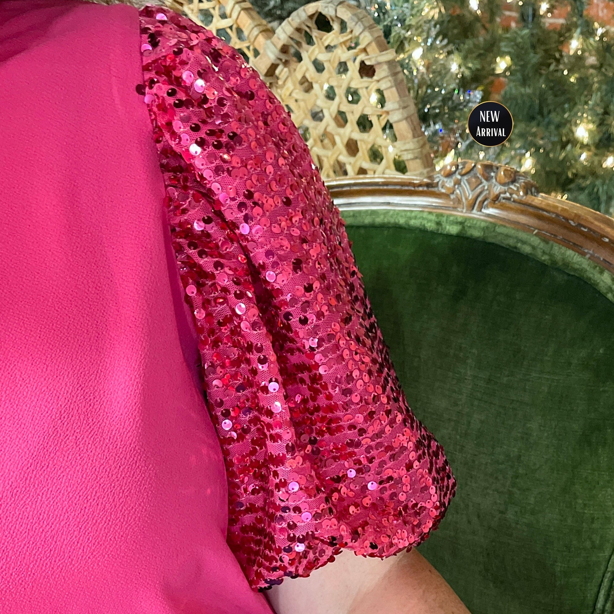 From a Dream Sequin Top in Fuchsia