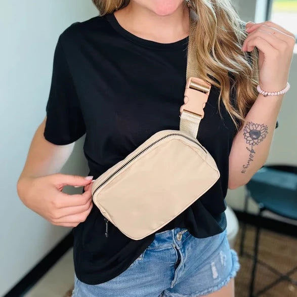 Nylon Fanny Pack in Ivory-Shabby 2 Chic Boutiques